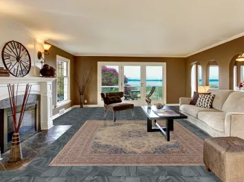 Distressed Mashad Persian Area Rug 8x11