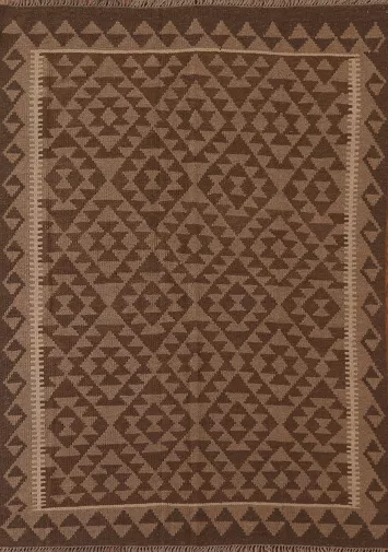 Brown Kilim Tribal Area Rug 5x6