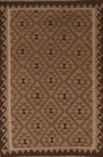Brown Kilim Oriental Area Rug 5x7