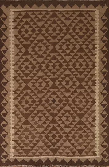Brown Kilim Tribal Area Rug 5x7