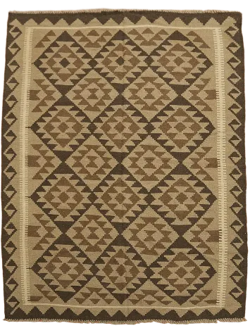 Southwestern-Inspired Geometric Flat-Weave Kilim Rug 5x7 ft