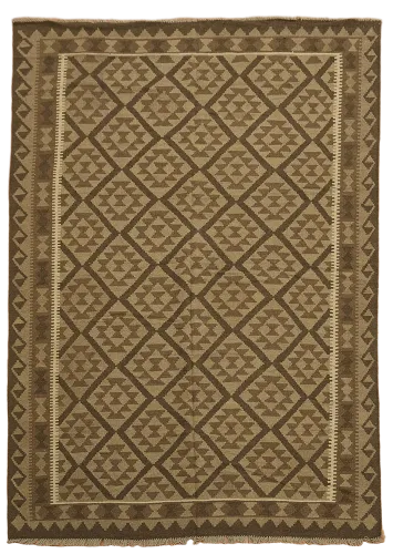 Brown Kilim Tribal Area Rug 7x10