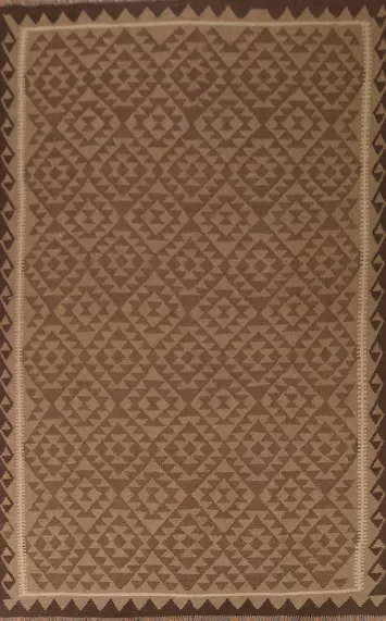 Geometric Kilim Wool Area Rug 7x10