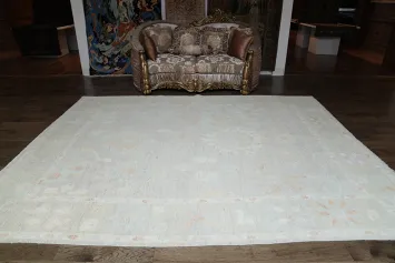 Floral Oushak Vegetable Dye Area Rug 9x12