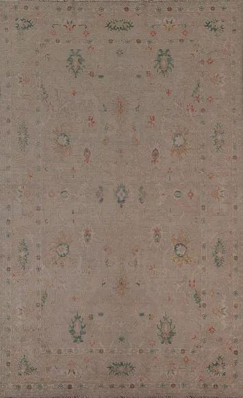 Vegetable Dye Oushak Turkish Area Rug 6x9