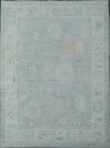 All Over Vegetables Dye Oushak Vegetable Dye Area Rug 5x7