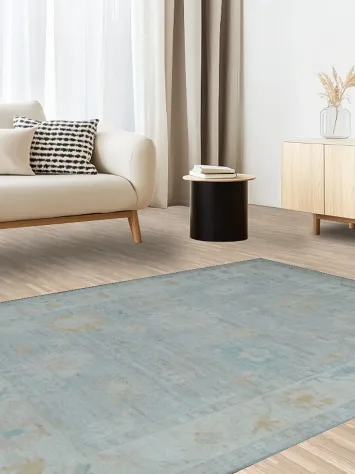 All Over Vegetables Dye Oushak Vegetable Dye Area Rug 5x7