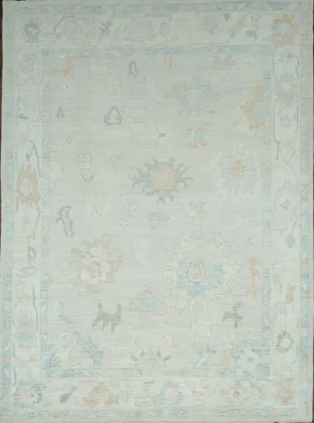 Oushak Vegetable Dye Area Rug 8x11