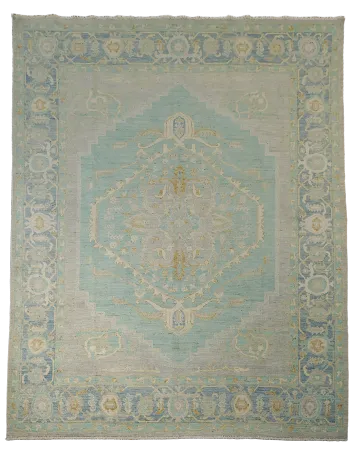 Light Blue Oushak Vegetable Dye Area Rug 8x10