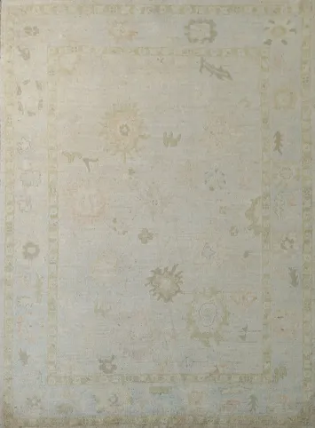 Vegetable Dye Oushak Turkish Area Rug 5x7 ft