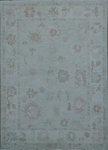 Vegetable Dye Oushak Oriental Area Rug 5x7