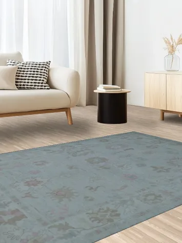 Vegetable Dye Oushak Oriental Area Rug 5x7