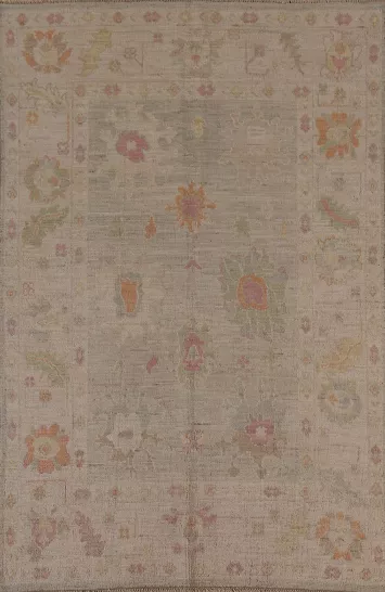 Vegetable Dye Oushak Turkish Area Rug 5x7