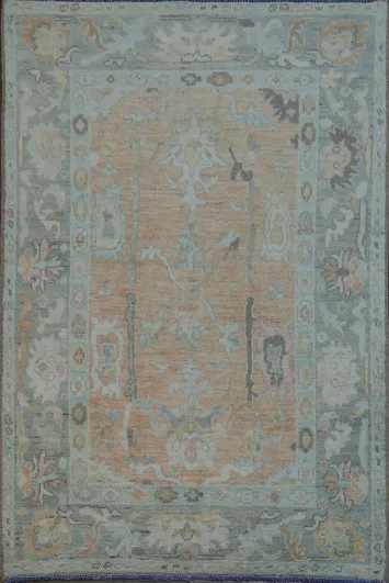 Vegetable Dye Oushak Oriental Area Rug 4x6