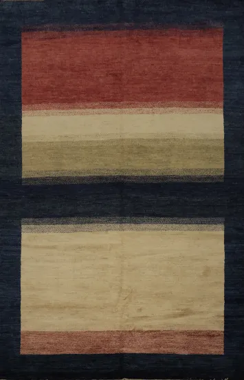 Contemporary Gabbeh Kashkoli Area Rug 6x9 Unique Patterned Design