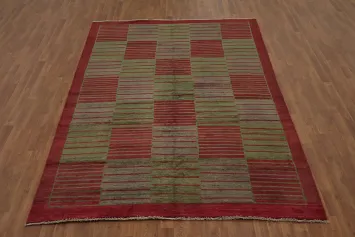 Checkered Gabbeh Kashkoli Wool Area Rug 6x9