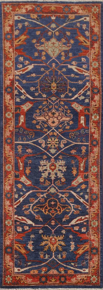 Vegetable Dye Heriz Serapi Runner Rug 2x7