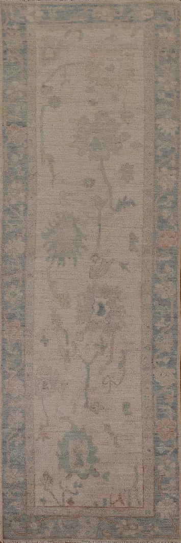 Vegetable Dye Oushak Oriental Runner Rug 3x10
