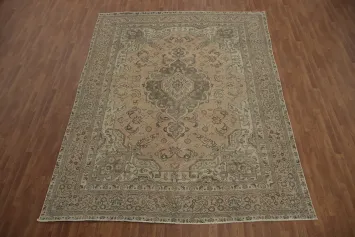 Subtle Earth Tones Tabriz Persian Area Rug 9x12 for Traditional Interiors