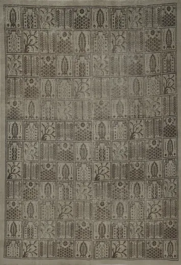 Natural Tones Tabriz Persian Area Rug 9x12 with Leaf Motifs