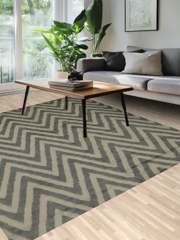 Chic Chevron Print Moroccan Area Rug 8x9 Perfect for Trendy Homes
