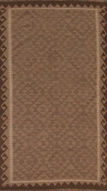Hand-Woven Wool Kilim Area Rug 5x8