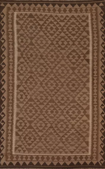 Geometric Kilim Wool Area Rug 6x8