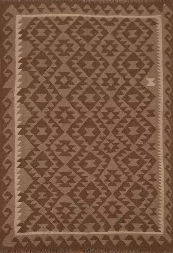 Geometric Kilim Wool Area Rug 5x6