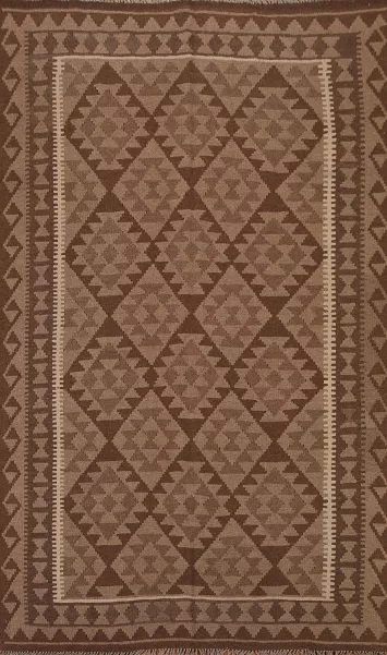 Hand-Woven Wool Kilim Oriental Area Rug 5x8