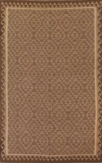 Wool Kilim Geometric Area Rug 7x10
