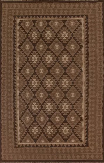 Brown Kilim Oriental Area Rug 7x10