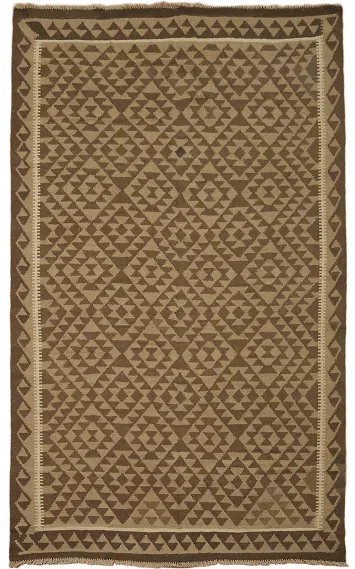 Brown Wool Kilim Oriental Area Rug 7x10