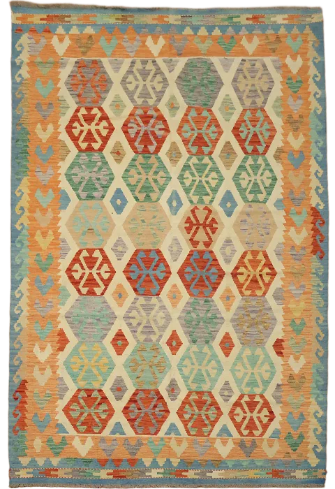 All-Over Kilim Oriental Area Rug 7x10