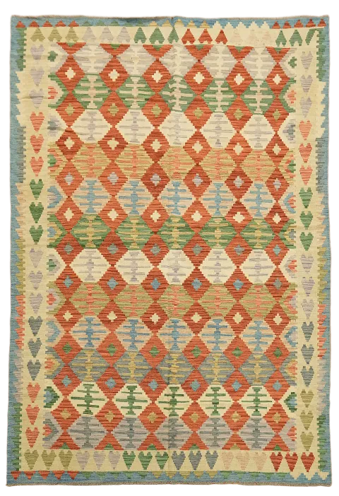 All-Over Kilim Geometric Area Rug 7x10