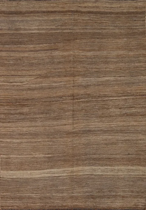 Natural Dye Earth Tone Kilim Wool Area Rug 4x6
