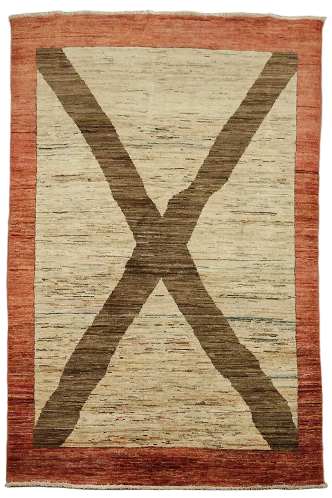 Handmade Gabbeh Kashkoli Area Rug 4x7