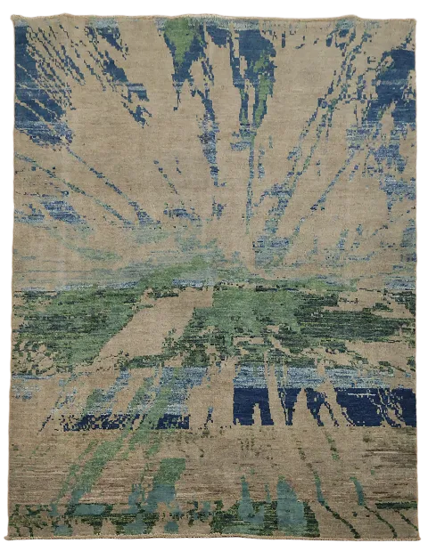 Abstract Gabbeh Kashkoli Wool Area Rug 5x6
