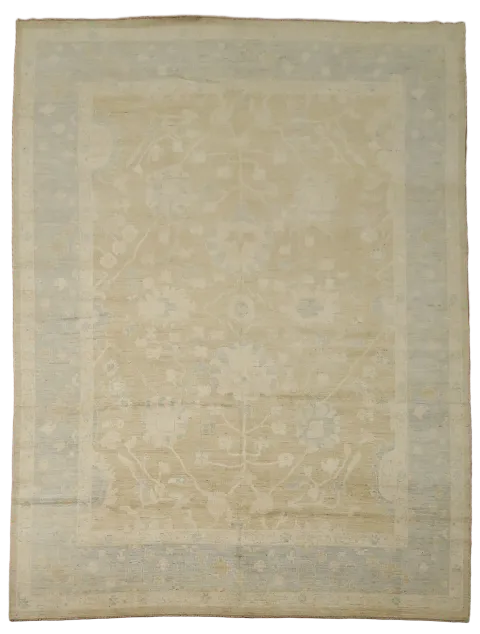 Traditional Muted Oushak Turkish Living Room Rug 9x12
