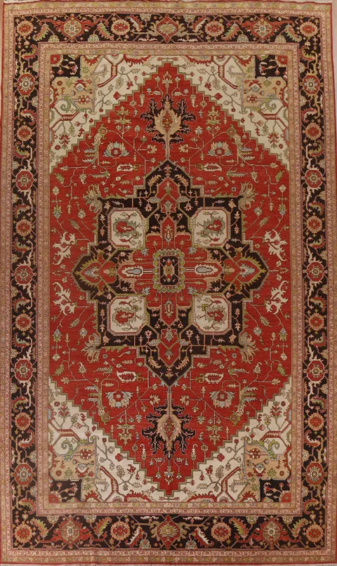 Vegetable Dye Heriz Serapi Oriental Large Rug 12x17