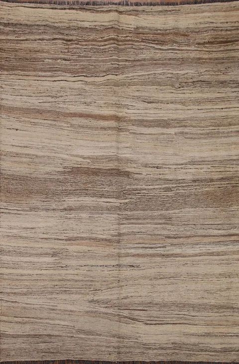 Striped Kilim Natural Dye Area Rug 5x7