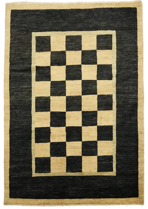 Vegetable Dye Modern Gabbeh Oriental Area Rug 6x8