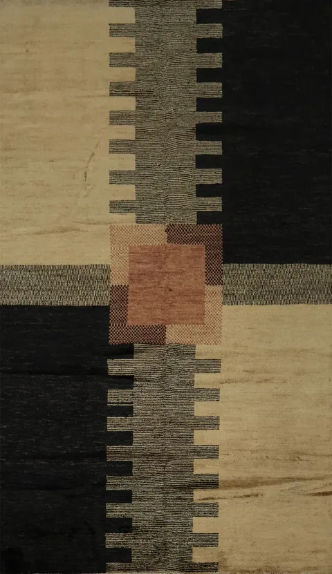 Vegetable Dye Gabbeh Modern Area Rug 7x10