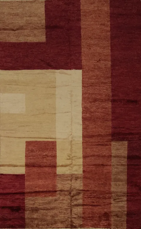 Vegetable Dye Gabbeh Modern Area Rug 6x8