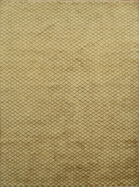 Contemporary Golden Brown Area Rug with Artistic Designs 6x8 ft