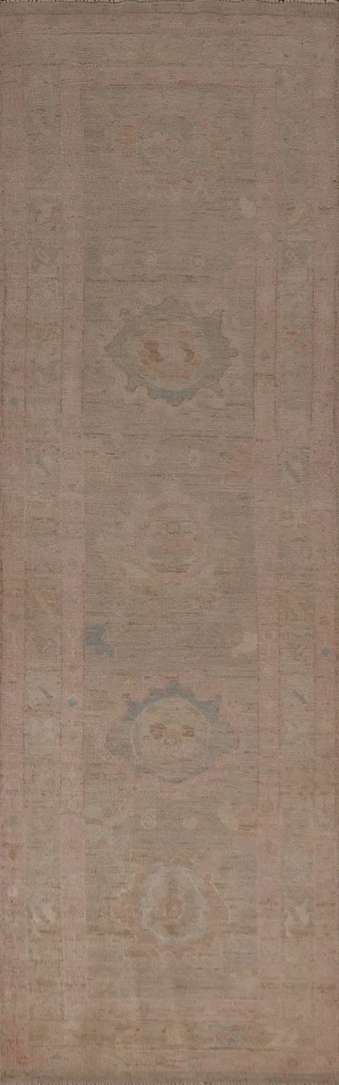 Vegetable Dye Oushak Oriental Runner Rug 3x10