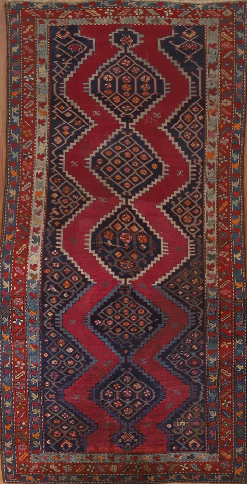 Antique Wool Karabagh Oriental Area Rug 5x10