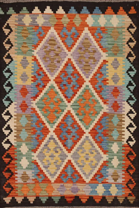 Geometric Kilim Oriental Area Rug 4x5