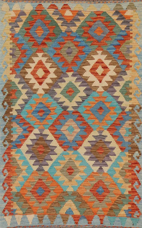 South Western Kilim Oriental Wool Rug 3x5