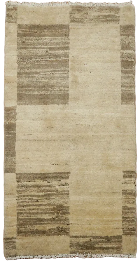 Earth Tone Modern Gabbeh Wool Rug 2x3