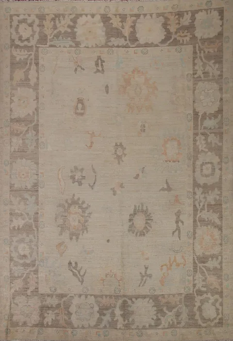 Vegetable Dye Oushak Turkish Area Rug 8x10